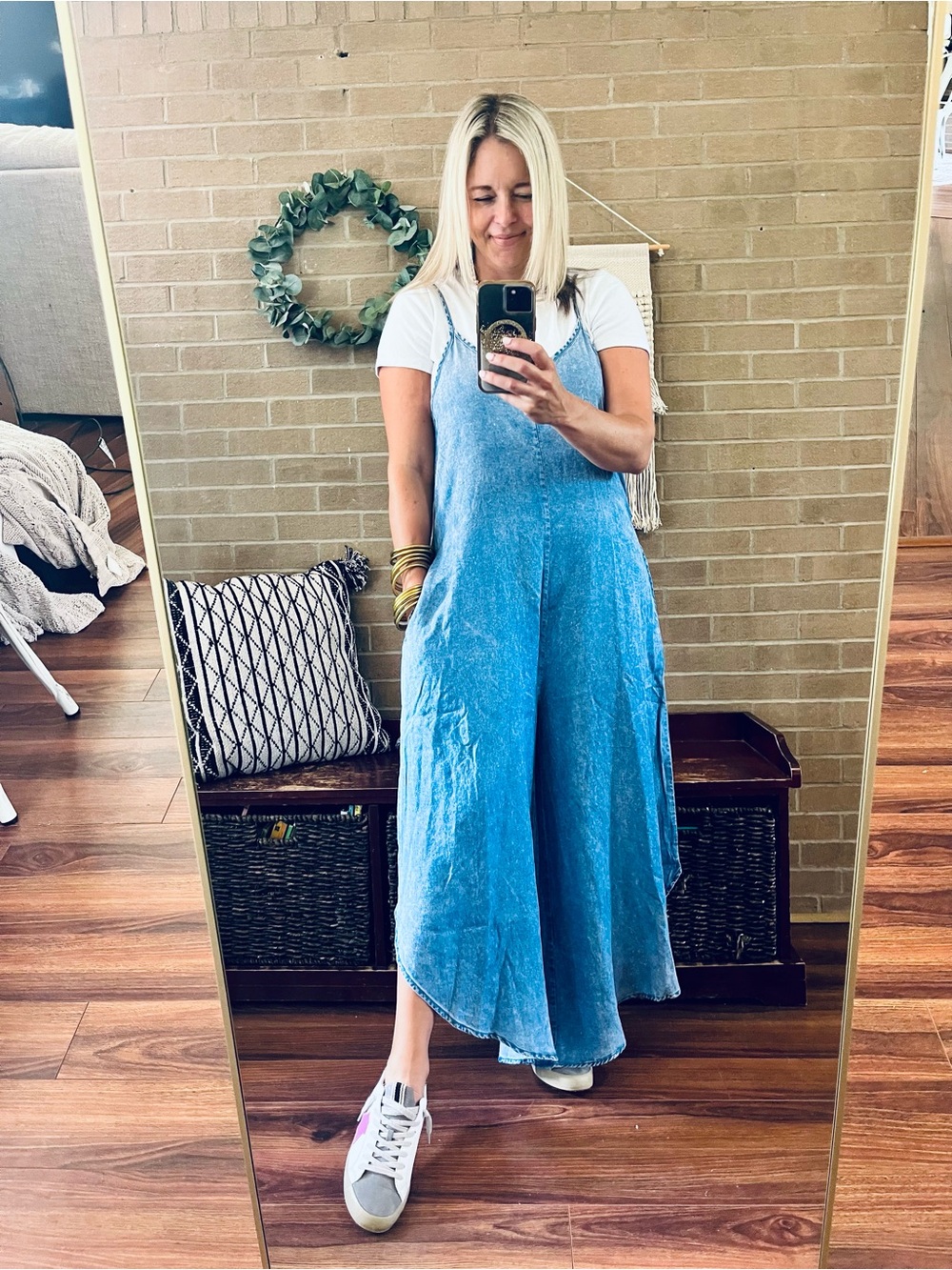 Zenana Outfitters Light Blue Denim Jumpsuit Romper